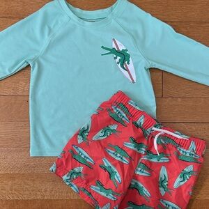 Old Navy Mint and Coral Kids Rashguard Set